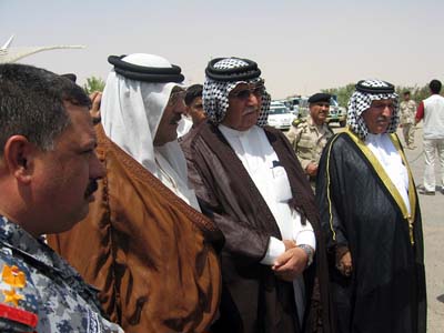 some chiefs of tribes as well as officials of Diyala province in Iraq participated in the gathering of the families outside Ashraf garrison and delivered speeches for them