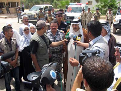 some chiefs of tribes as well as officials of Diyala province in Iraq participated in the gathering of the families outside Ashraf garrison and delivered speeches for them