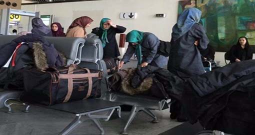 MKO female members at Baqdad Airport