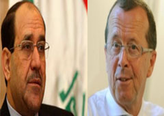 Premier Nouri al-Maliki discussed with the new UN representative to Iraq the necessity of evacuating Iranian Ashraf camp